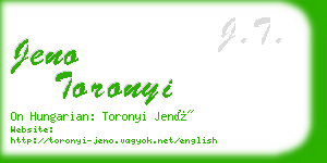 jeno toronyi business card